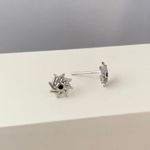 925 Silver Plated Sun Stud Earrings for Men Women,Sun Earrings,Unisex Earrings Photo 2