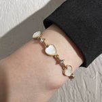 Adjustable Love Heart Charm Bracelet for Women Gold Photo 3