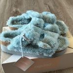 Birkenstock  Free People Papillio Sandals Womens 39 US 8 Sherpa Big Buckle Blue Photo 6