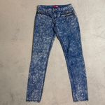 Bongo Y2K Acid Wash Skinny Vintage Blue Stretch Jeans Retro Zip Detail Photo 1