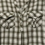 Entro  Olive and white plaid long sleeve button up shirt size S Photo 1
