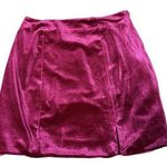 Skies Are Blue  Crushed Velvet Mini Skirt Anthropologie Fuchsia XS NWT Photo 0