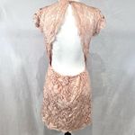 BCBGeneration peachy pink blush lace floral backless dress size 6 Photo 6