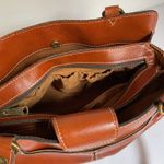 Patricia Nash Genuine Leather Shoulder Satchel Bag Brown Medium Photo 9