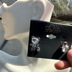 nOir Jewelry Silver Bear and Lock Earrings Photo 1