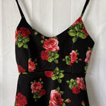 Charlotte Russe Black-red Roses Sleeveless Crop Half Top ~ Spaghetti r Strap Med Photo 0