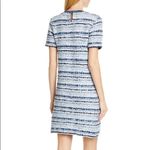 Tory Burch Blue Multi Tweed Sweater Dress Cotton Linen Blend, Size Small Photo 11