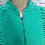 Vintage Allendale 1/2 Zip Fleece Nightgown Robe Size M Tie Back Belt Teal Green Size M Photo 3