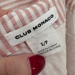 Club Monaco  Asmund Stripe Ruffle Tank Top Size S Blush Pink White Square Neck Photo 5