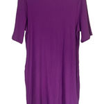 Sanctuary  Ribbed Body Con Midi Cotton Blend Dress Purple Sz 2X Short Sleeve Photo 0