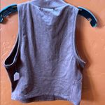 Brown Sleeveless Crop Tank Top with Mandarin Collar Size M Photo 1