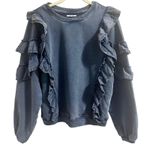 Tularosa REVOLVE Cat Ruffle Navy Blue Pullover Sweatshirt Women's Size XS Photo 2