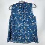 PaperMoon  Blue Sleeveless Floral Top Size Small NWT Floral Boho Blouse Photo 3