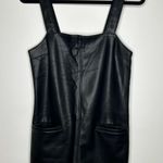 Abercrombie & Fitch Black Faux Leather Front Pocket Mini Shift Dress Layering Photo 5