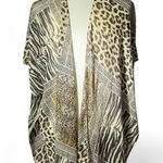 Animal‎ Print Kimono Cover Up Zebra Leopard Sheer Snake Print Duster Boho Brown Size undefined Photo 0