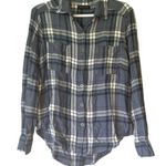 Kendall + Kylie Blue Plaid Long Sleeve Button Down Shirt Size Small Photo 0