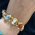 Gorgeous Rare VINTAGE SHELL CAMEO BRACELET in solid 18K YELLOW GOLD| Gold Photo 2