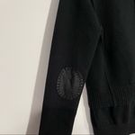 SOH Black Moto Cashmere/Cotton Blend Jacket/Cardigan With Leather Elbow Patch M Black Size M Photo 7