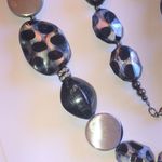 Black Clear Animal Print Beads Long Beaded Boho Necklace Photo 3