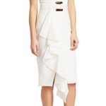 PATBO romantic ruffle sleeve Belted Eyelet Midi Dress In White sz 4 Photo 4