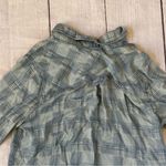 Be cool size large blue plaid long sleeve tie front button shirt Photo 12