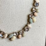 J.Crew 0002 Rhinestone & Acrylic Pastel Peach, Green, & Yellow Petals Necklace Photo 1