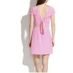Madewell  Fit & Flare Dress Pink Cream Stripes Silk Photo 1