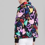 Wild Fable  Womens Puffer Jacket Black With Colored Hearts Size M Photo 2