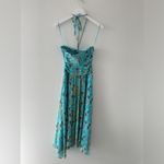 ALC Frank ALC Teal Handkerchief Hem Midi Halter Dress 0 Photo 7