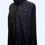 Sag Harbor Black velour sparkly jacket with rhinestones and zipper closure Size 2XL Photo 5