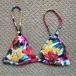 Hollister Swim Tropical Floral Triangle Bikini Top XS Photo 0