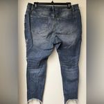 Lane Bryant Skinny Jeans Plus 26 Embellished Flex Magic Waistband Floral Raw Hem Photo 1