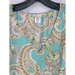 Sigrid Olsen  Womens Paisley V Neck Puff Smocked Sleeve Blouse Mint Green Size XS Photo 1