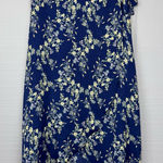 Blue Rain Midi Wrap Skirt Yellow and Purple Floral Print Bow Side Tie Size S Photo 0