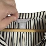 H&M Women’s Satin Button Front Belted Striped Shirt Dress in Black/White XS Photo 4