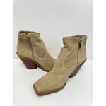 Vince Camuto Ankle Booties Size 5.5 Tan Suede Western Block Heel Boots Photo 4