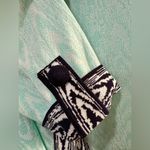 Ming Wang Aqua Ikat Trim Textured Knit Open Front Jacket Cardigan Size Small Photo 2
