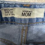 Topshop  Moto Mom Denim‎ Shorts Size US 8 Ripped Distressed High Waist Blue Jean Photo 3