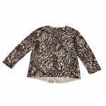Chico's Brown Abstract Print Linen Blend Button Front Cardigan Photo 2