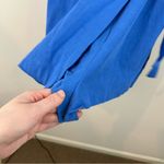 ZARA Cobalt Blue Linen Blend Cut Out Romper Dress Size Small Women's Photo 5