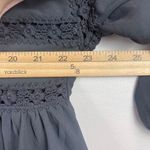 Les Soeurs Top Women Small Gray Crochet Lace Puff Sleeve Whimsygoth Fairy Grunge Photo 6