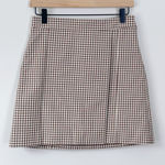 Theory Plaid Tan Checkered Mini Skirt Photo 0