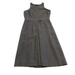 Banana Republic Grey Crepe Sleeveless Dress Button-Front Pleated Size 6 Women's Photo 1