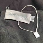 Belongsci Black Fully Lined Crepe Hidden Zip V Neck Ruffle Bell Sleeve Dress Size L Photo 7