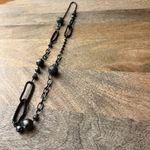 Target  long necklace metallic dark grey beaded chain links one size Photo 1