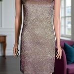 Bardot Sparkle Shimmer Bodycon Dress. Brown & Gold. New! Size 6 Photo 0