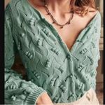 Sézane Sezane Marthe 100% Cotton Knit Jumper Cardigan Almond Green Photo 1