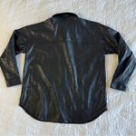 Thread & Supply Vegan Leather Womens Shacket Size L Shirt Jacket Classic Moto Black Size L Photo 1