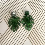 Green Palm Leave 2.25" Long Earrings Never Worn Photo 0