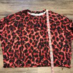 Terez  Red & Black Cheetah Print Pullover Sweater S Photo 4